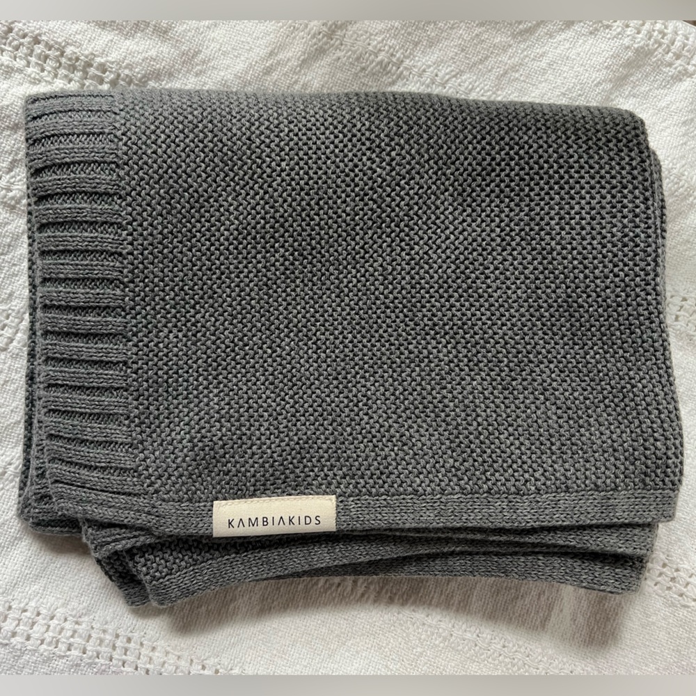NEW Kambia Kids Baby Non Gender Baby Blanket, 100% Cotton, Grey